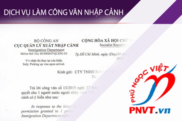 dịch vụ làm công văn nhập cảnh