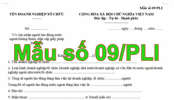 Văn bản đề nghị xác nhận người lao động nước ngoài không thuộc diện cấp giấy phép lao động