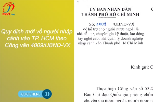 Quy định mới về người nhập cảnh vào TP. HCM theo Công văn 4009/UBND-VX