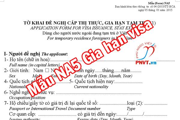 Tờ khai mẫu Na5