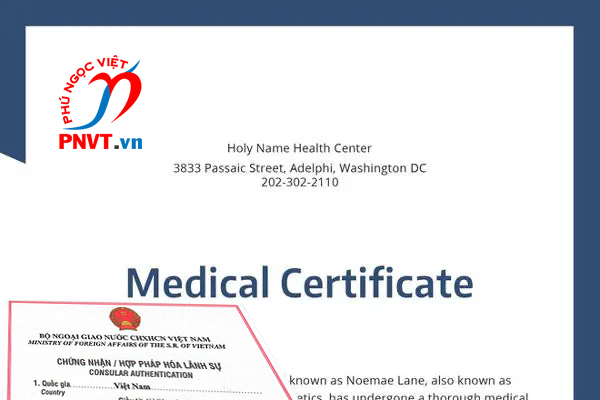 hợp pháp hóa lãnh sự Medical Certificate